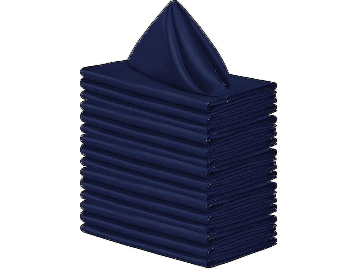 Rebe 12 Guardanapos de Tela Satinados Reutilizáveis, 17x17 Ou 20x20 Polegadas, para Casamentos e Mesas Decoradas 43*43cm Azul Marino