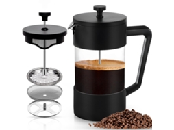Cafeteira Francesa De Vidro Com Capacidade Para 1000ml, Cabo Macio Antiderrapante, Ideal Chá E Café, Perfeita Uso Doméstico, Viagens Camping