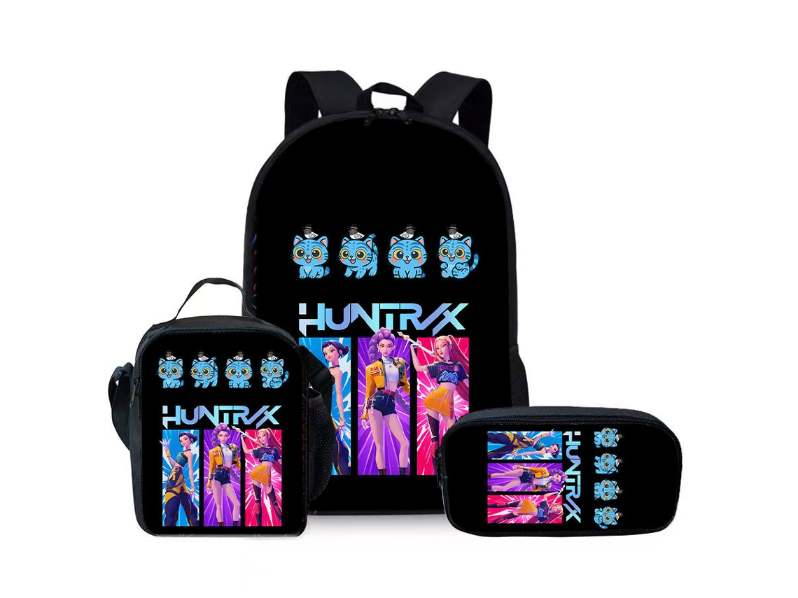 Mochila Estampada Com Conjunto De Lancheira E Estojo, Impermeável, Grande Capacidade, Proteção Da Coluna E Alívio Do Estresse Estilo 6