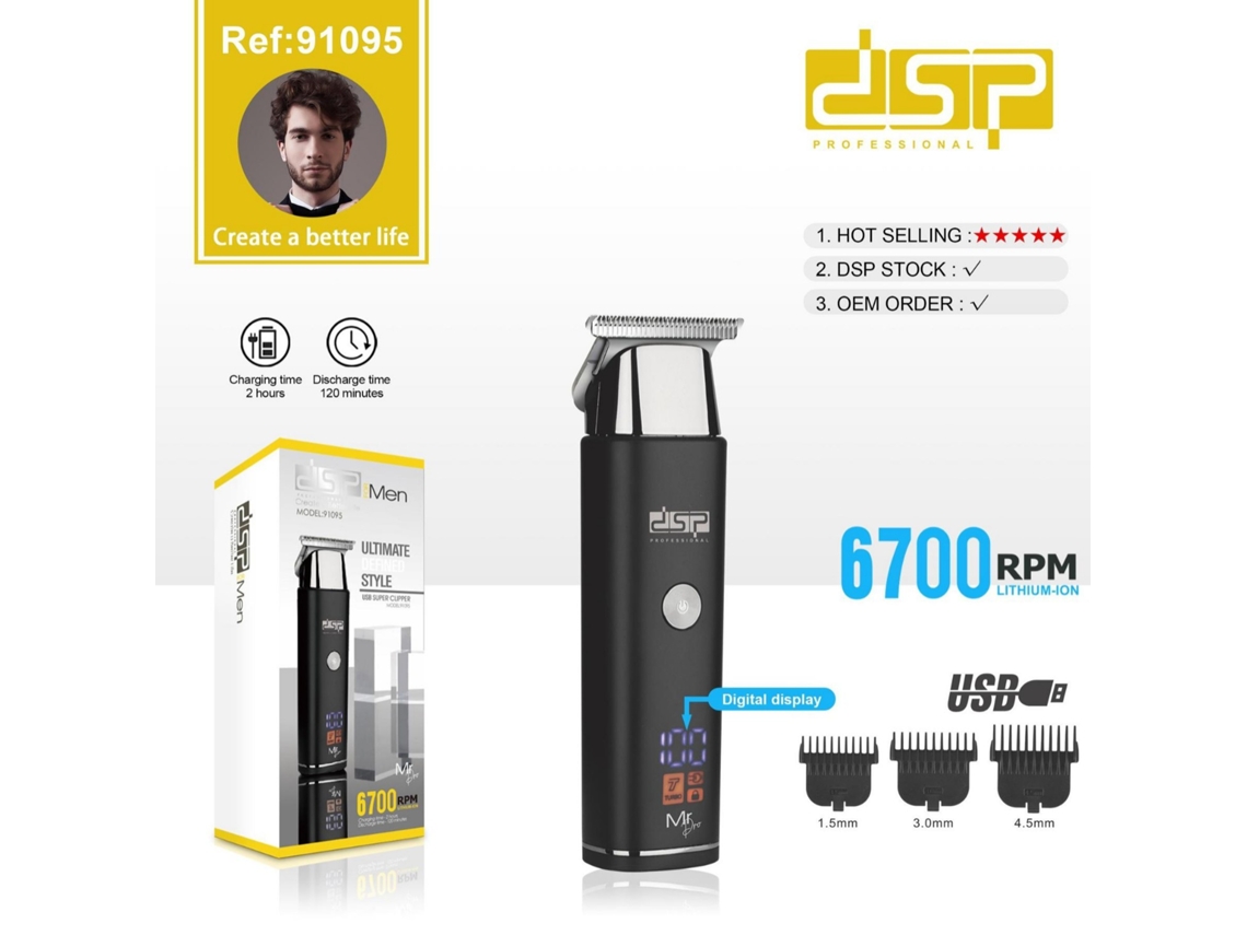 Cortapelos Eléctrico Recargable Por Usb Con Pantalla Digital, Cortadora De Grabado Multifuncional Para Afeitar El Cabello.