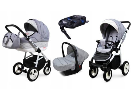 Carrinho de Bebé Multifuncional BABYLUX ALU WAY 2 Em 1 – Silver - Ajustável e dobrável Construção leve em alumínio - Reversibilidade - Acessórios