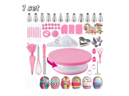 Conjunto Rosa Com 255 Peças De Ferramentas De Confeitaria Para Decoração De Bolos