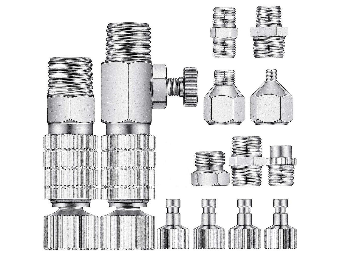 Conjunto De 15 Adaptadores Para Aerógrafo, Incluindo Engate Rápido E Conector De Desconexão. Hengjian