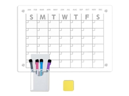 Quadro branco magnético apagável de 42 x 30 cm para geladeira com 4 marcadores, 1 capa protetora e 1 borracha. Quadro branco magnético transparente Slowmoose.