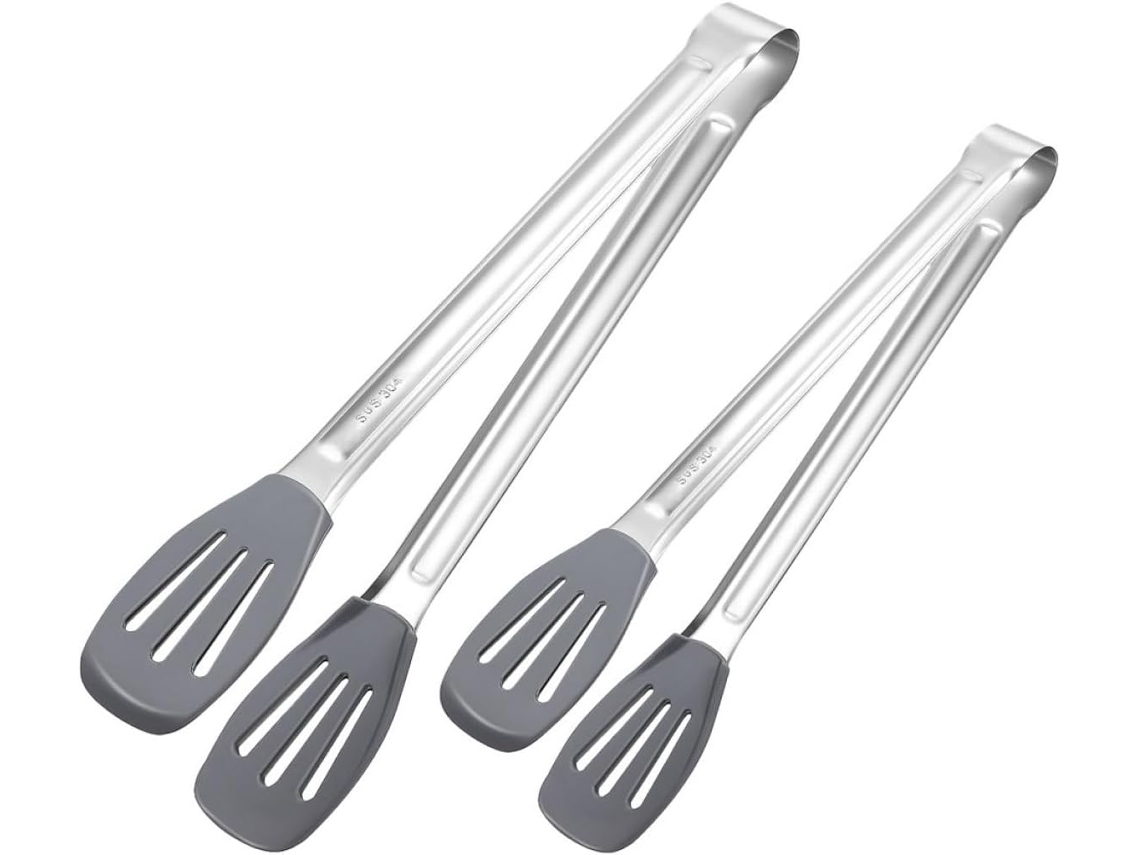 Pinças Para Alimentos Cabilock Em Silicone E Aço Inoxidável, 23cm E 30cm, Resistentes Ao Calor, Pinças Práticas Para