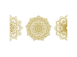 Rebe adesivo de Parede Mandala Boho Metade Dourada Decalque de Vinil Decoração Floral de Parede para Quarto Cozinha Escritório