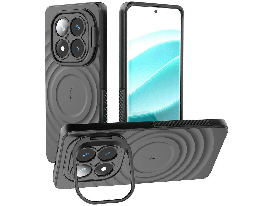 Capa Magsafe Kickstand Ripple Texture Phone Para Xiaomi Xiaomi Redmi Note 14 Pro 5g Facpoet