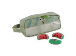 Estuche De Lápices Grande Con Cremallera Suave Estilo Cartoon Canvas Capacidad Grande Verde Para Colegio Hogar Oficina
