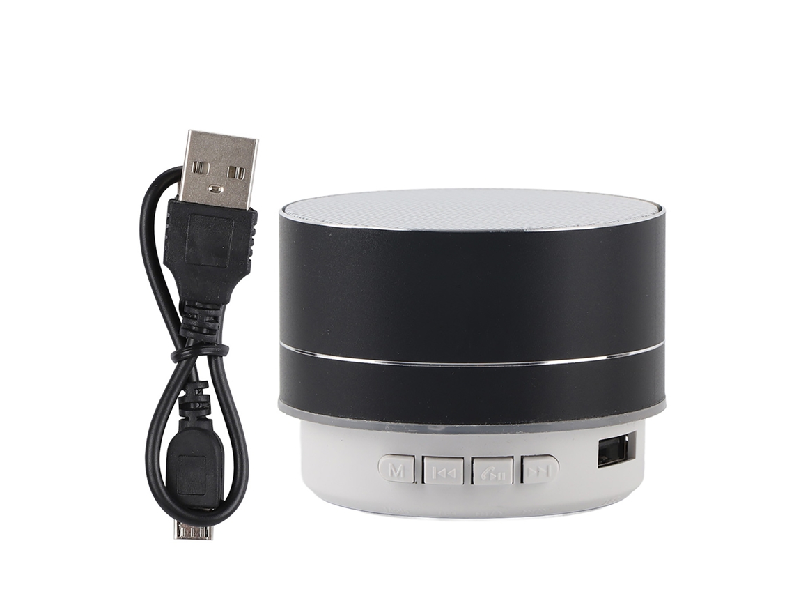 Altifalante Bluetooth portátil A10 com som estéreo HD e microfone mãos livres, com cabo de carga S/MARCA
