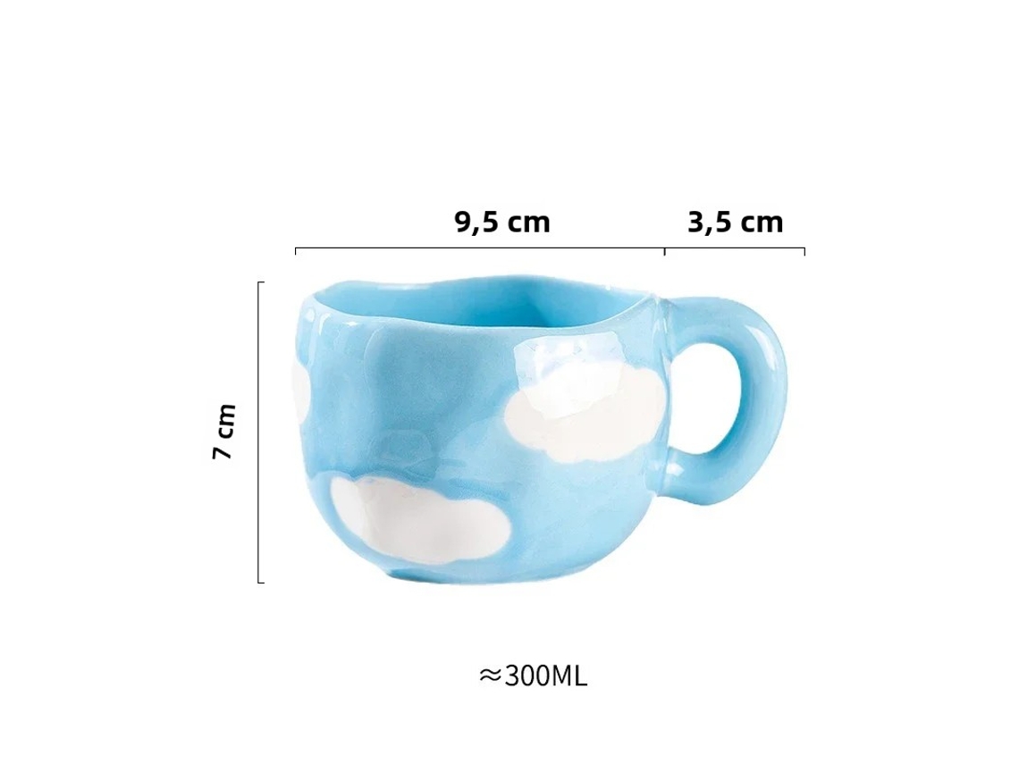 (estilo 1) Xícara De Café De Cerâmica Estilo Coreano De 300ml, Pintada À Mão Com Padrões Irregulares De Flores E Corações.