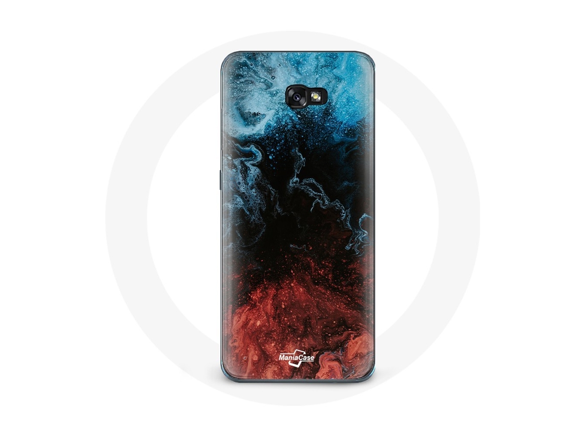 Capa para Samsung galaxy A5 2017 Fundo de Textura abstrata vermelho preto e azul