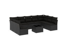 Garden Sofa Set, Garden Sofa Sets Vidaxl Preto Rattan / Vime (n/a)