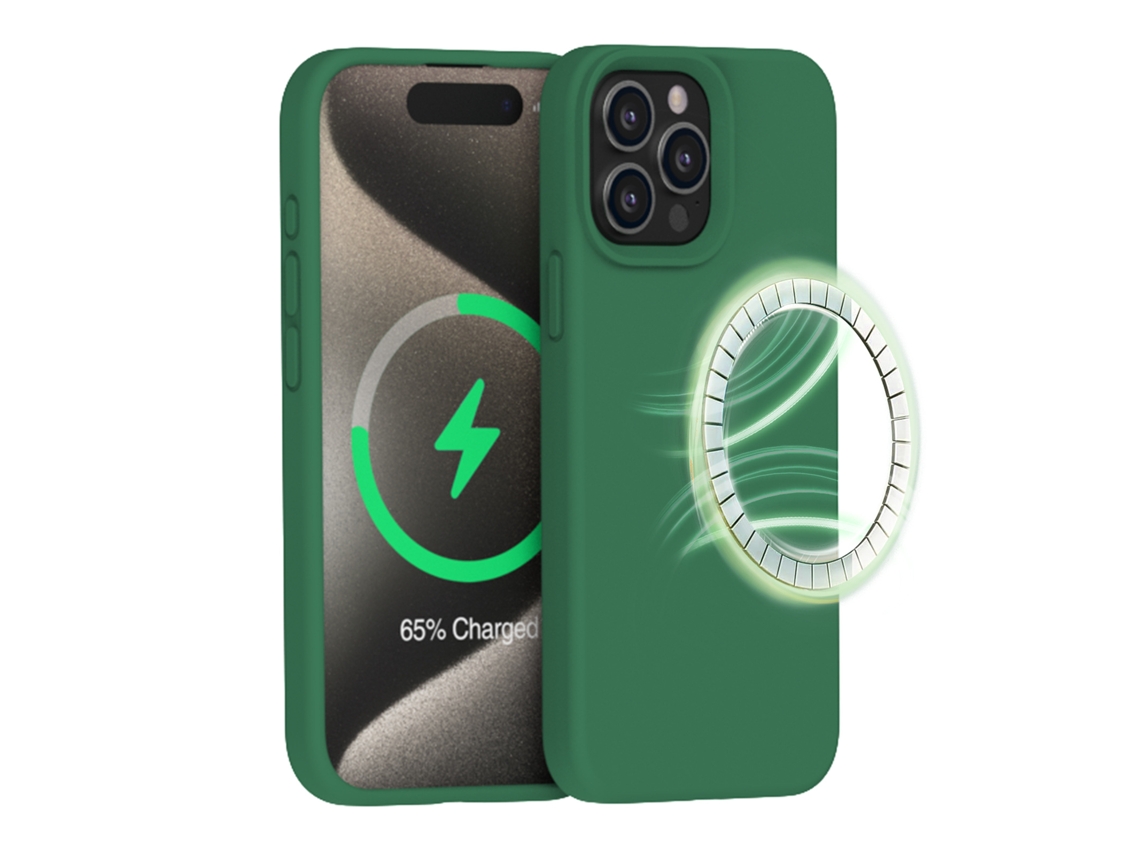 Capa Para Iphone 12 Pro Max (verde Militar (magnética)), Silicone Líquido, Magnética