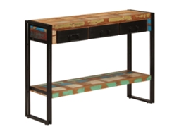 Vidaxl Mesa Consola 110x30x76 Cm Madeira Recuperada Maciça