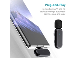 Micrófono Sem Fio Para Iphone Android Ideal Vlogging Smartphones