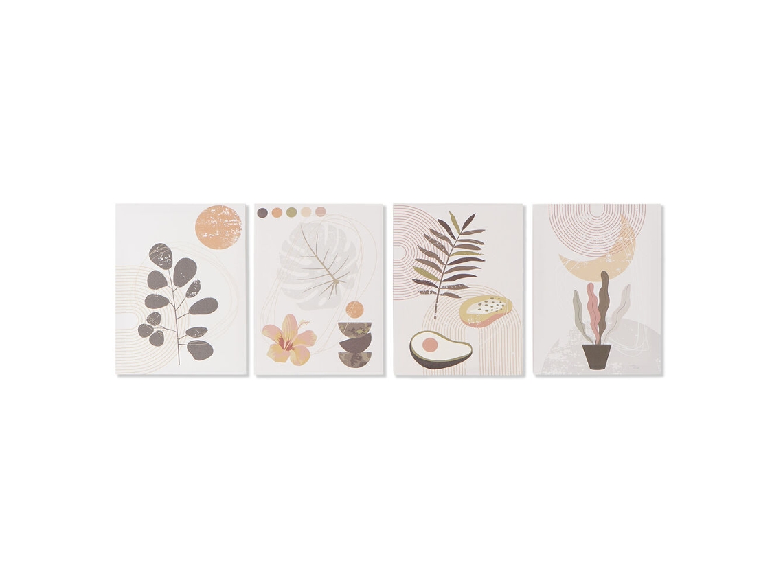 Quadro DKD HOME DECOR Flowers (30 x 1.8 x 40 cm)