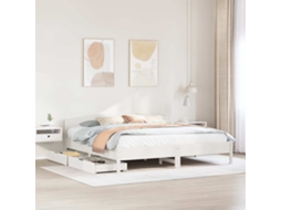 Vidaxl Cama Sem Colchão 180x200 Cm Madeira De Pinho Maciça Branco