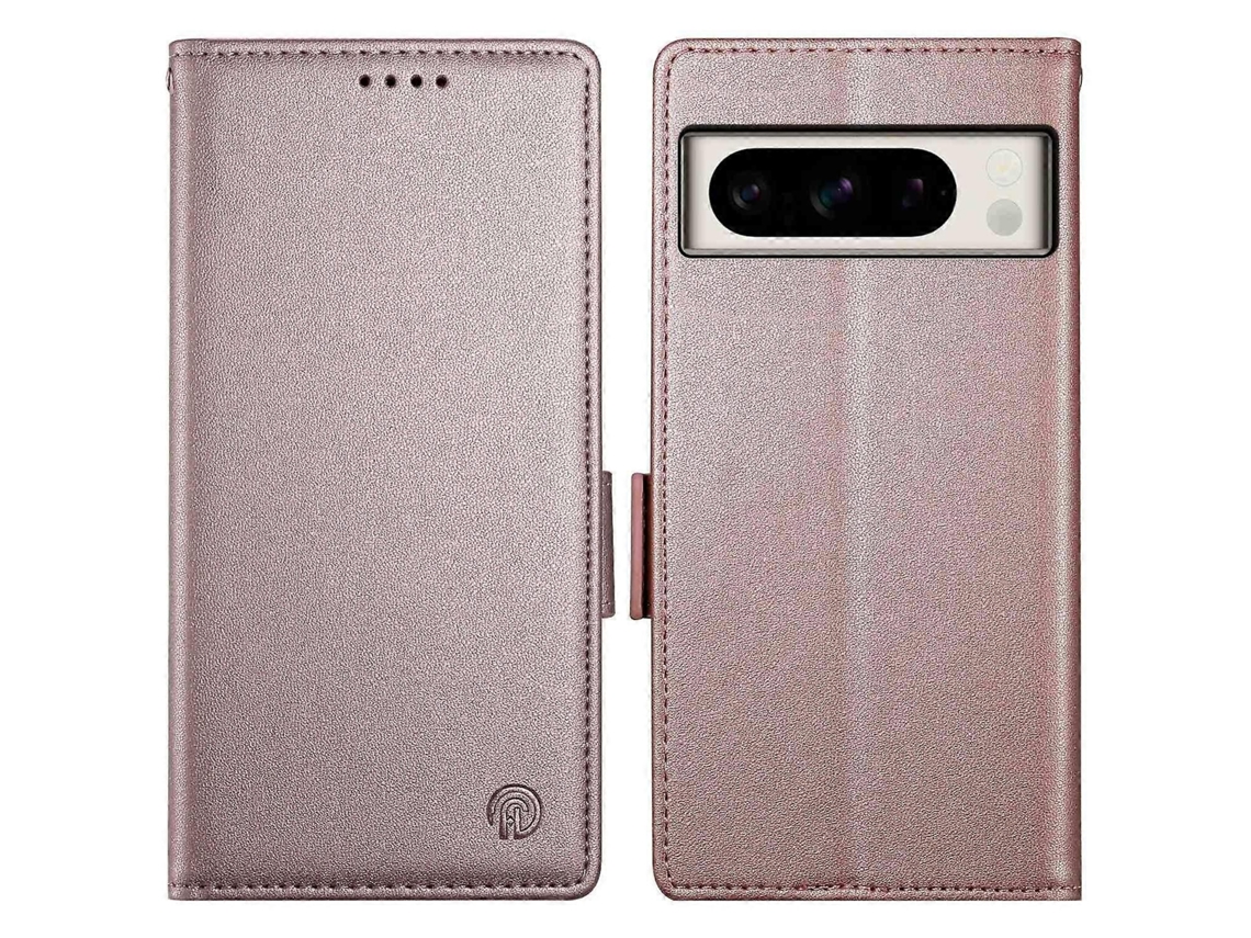 Capa De Celular Df-010 Com Fechos Magnéticos Laterais E Suporte De Couro Para Google Pixel 8 Pro