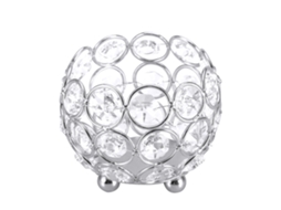 Laxiscreed Castiçal De Vidro Para Chá, Decoração De Casamento E Centro De Mesa, Prata, Diâmetro 8cm