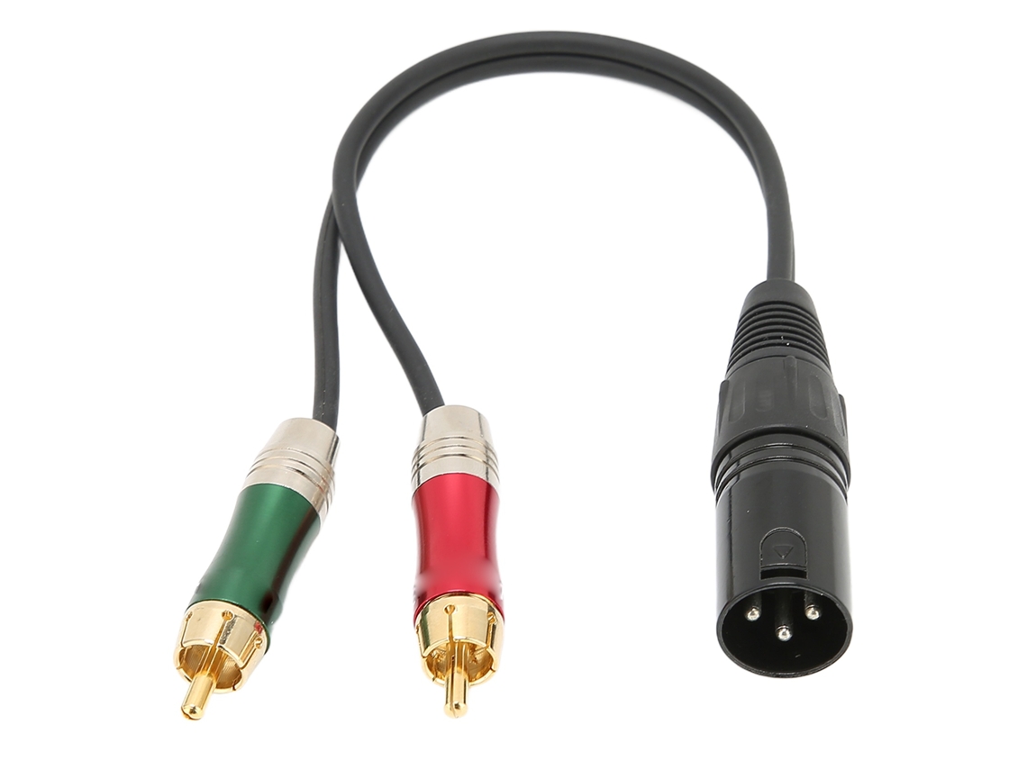 Cabo Lurelia XLR macho RCA 3,5 mm 1 m, para microfones, mesa de mixagem, amplificadores e caixas de som ativas.