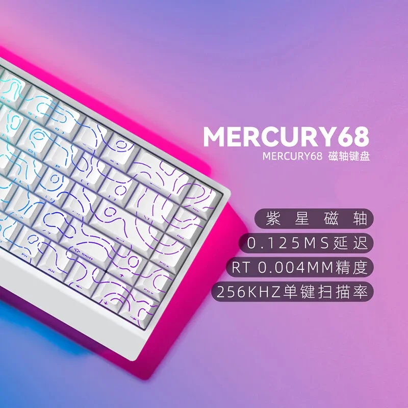 Teclado Mecânico Com Eixo Magnético (branco) E Rgb Hot-swappable De 65% Com Efeito Hall.