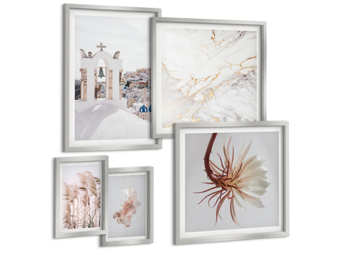 Conjunto De Pinturas Vistas Estilosas Arquitetura Natureza Espelharte (5 Peças)
