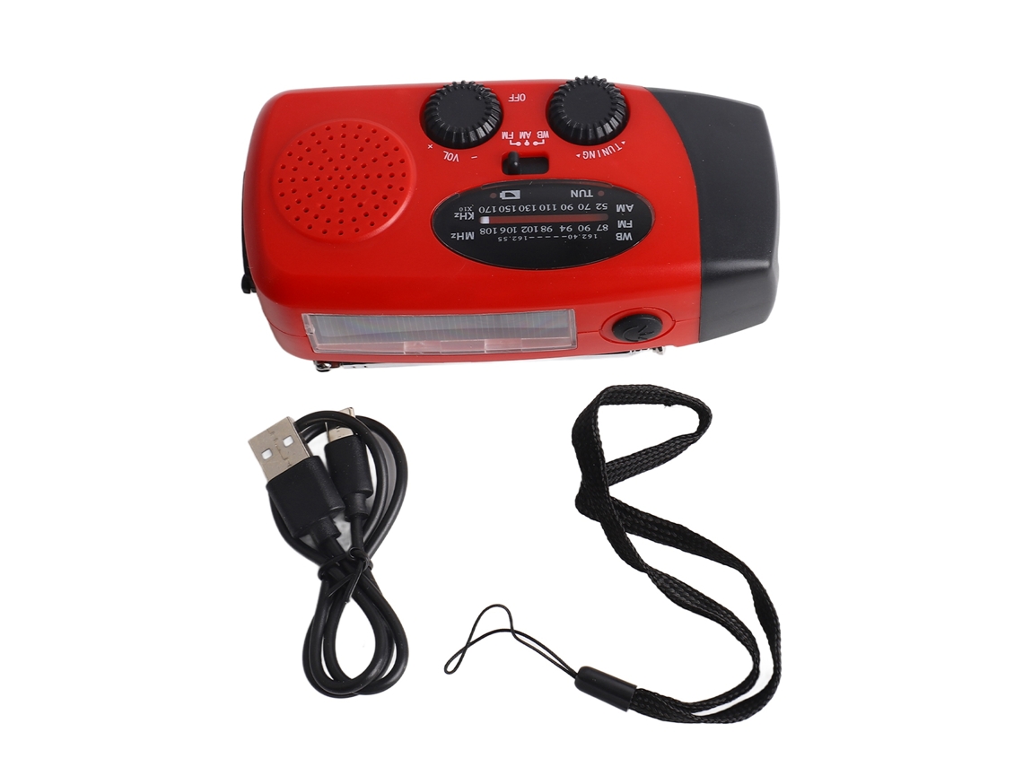 Radio de emergencia solar con luz LED, FM/AM, NOAA y carga USB | S/MARCA