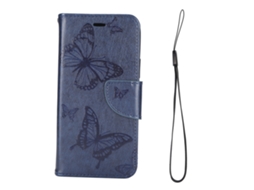 Capa de Couro para Iphone 12 Pro azul escuro com Slots e Design Embossado LAXISCREED