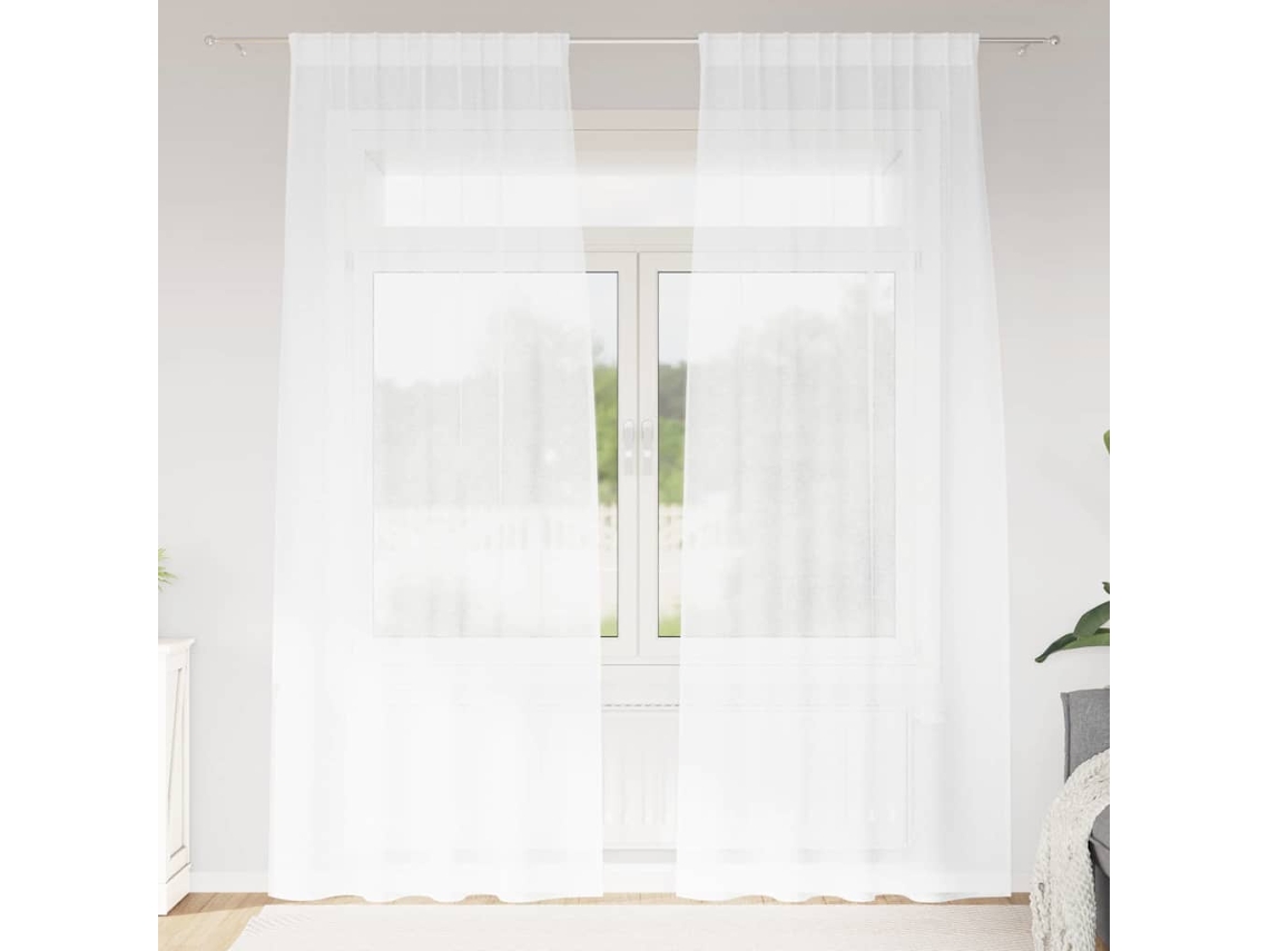 Vidaxl Cortina De Voile 2 Unid. Branco 260 X 140 Cm Poliéster