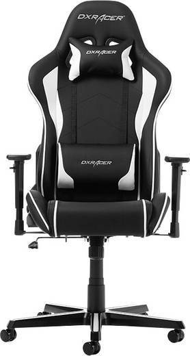 Cadeira Gaming DXRACER F08PV (Até 100 kg - Elevador Classe 4 - Preto e Branco)
