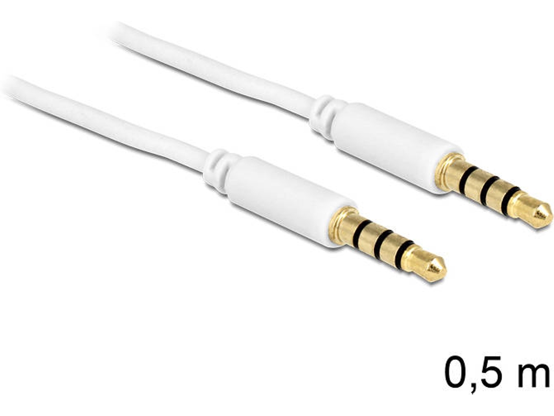 Cabo de Áudio DELOCK (Jack 3.5mm - 50 cm - Branco)