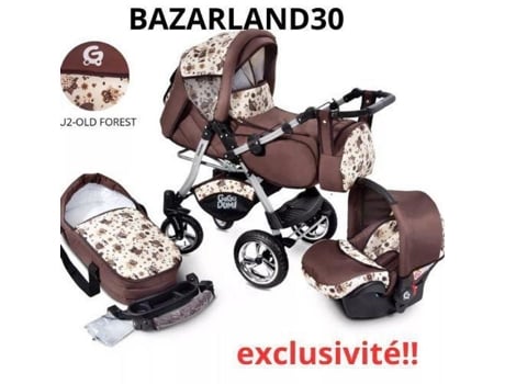 Bazarland30.carro De Bebê 3 Em 1 De Alta Qualidade Urbano Com Assento De Carro Incluído! Floresta Antiga
