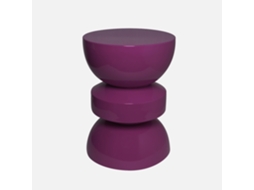 Mesa Lateral, Extremidade De Sofá, Criado Mudo De Metal Efeito Vidro Ø32 X H44,5cm, Roxo Sweeek
