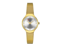Relógio Feminino Casual De Quartzo Com Pulseira De Malha Milanesa Em Aço Inoxidável.