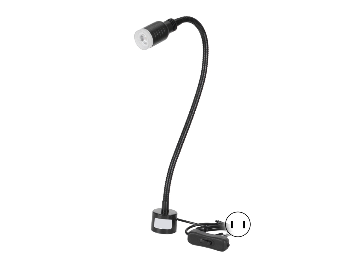 Lâmpada de trabalho Led 5w com base magnética e mangueira flexível para manutenção e máquinas | S/MARCA
