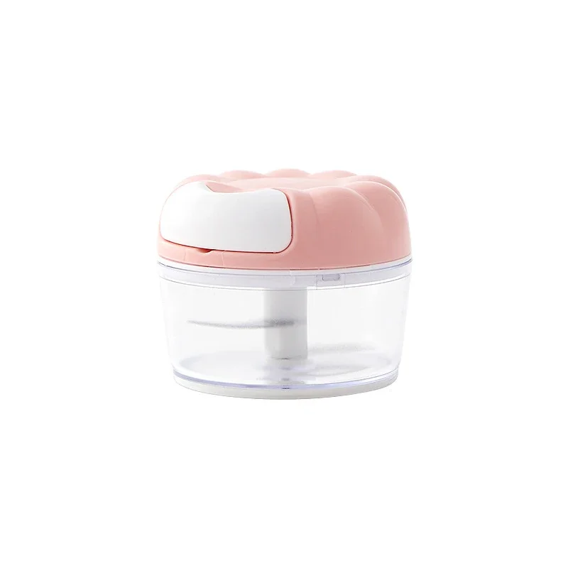 Mini Espremedor de Alho Manual, Moedor Multifuncional de Legumes e Carnes, Feito de Aço Inoxidável Pp MDUG (rosa)