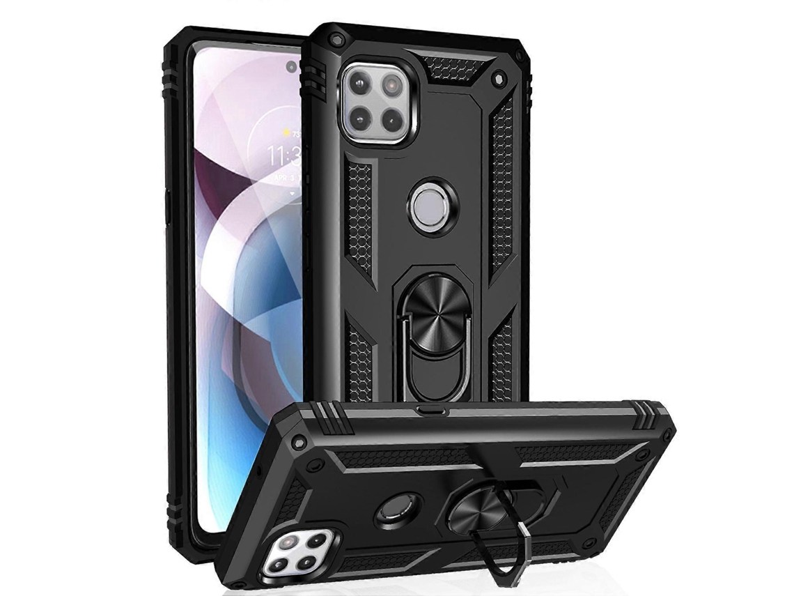 Capa Protetora À Prova De Choque Em Tpu + Pc Para Motorola Moto One 5g Ace Com Suporte Giratório De 360 ​​graus.