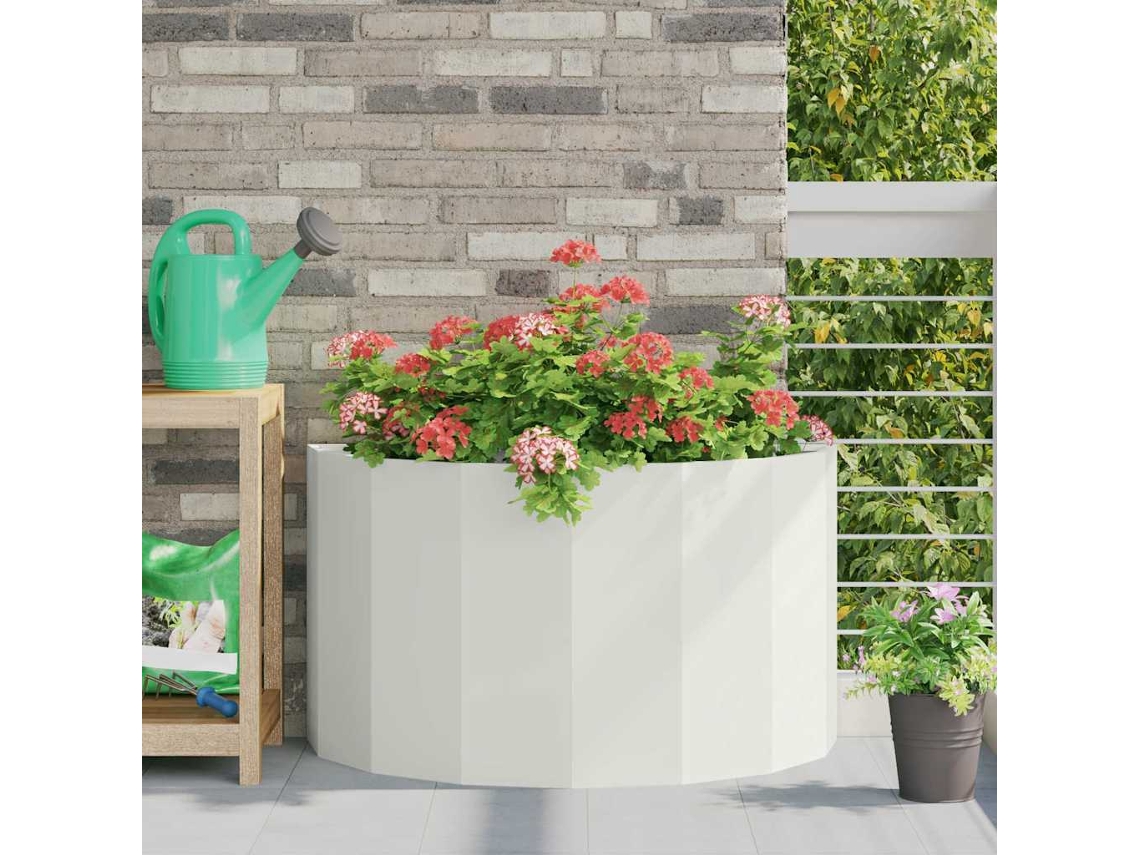 Vidaxl Floreira Branco 90 X 45 X 50 Cm Aço