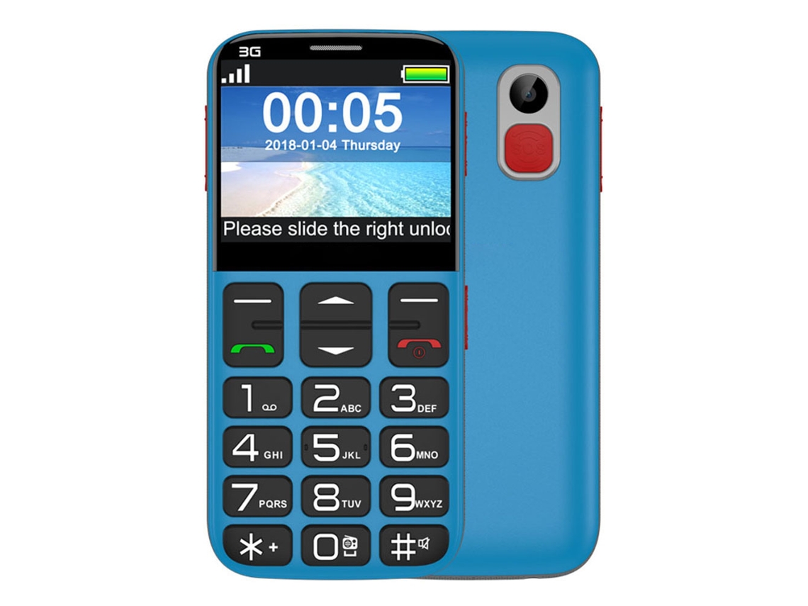Telefone para Idosos EOOCOO com teclado 4G, longa autonomia, versão em língua estrangeira
