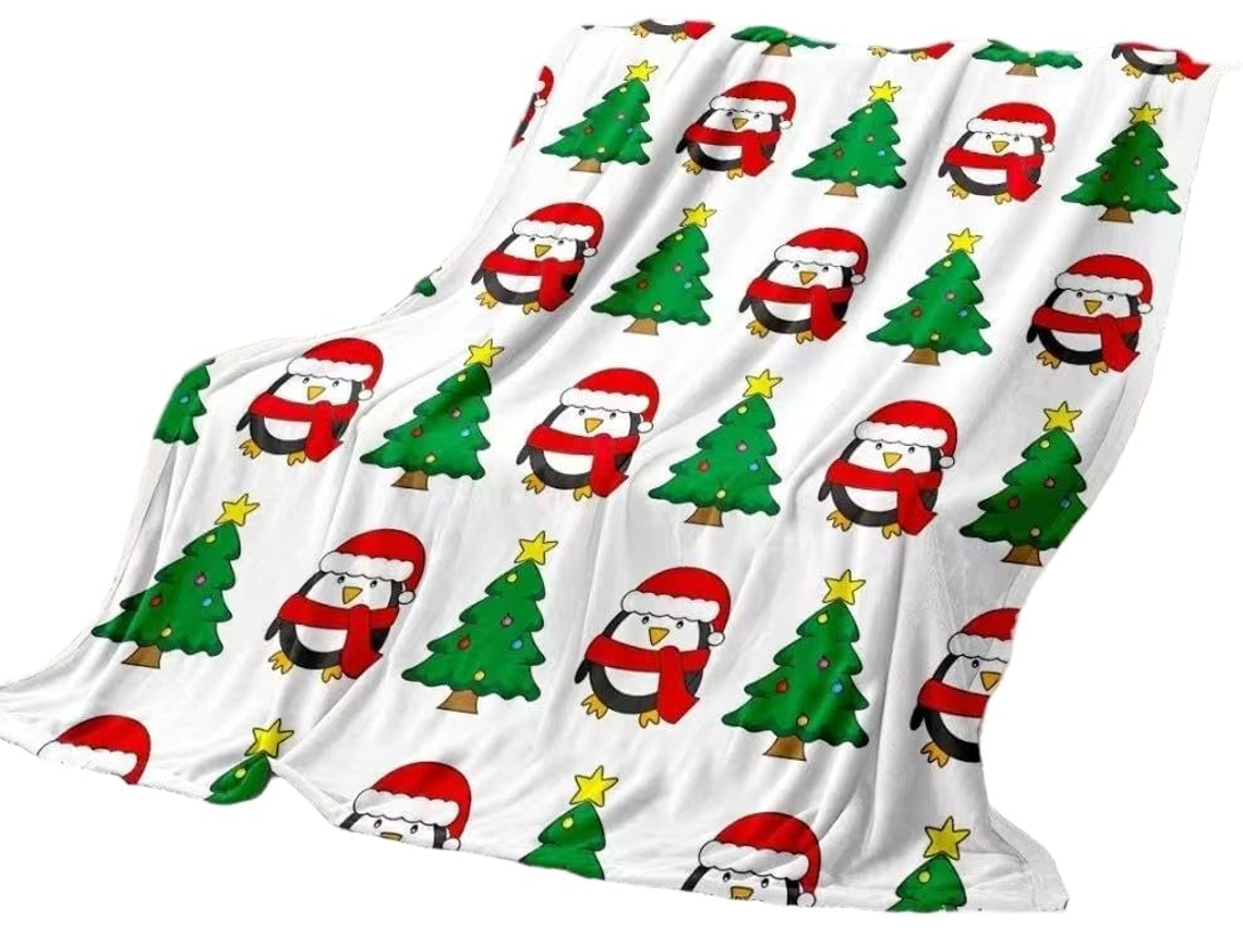Manta de Flanela Estampada Natal e Halloween Syjym para Crianças Ideal Lazer Presentear nas Festas Fim Ano, Ma