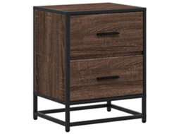 Bedside Cabinet, Bedside Cabinets Vidaxl Marrom Madeira Processada (n/a)