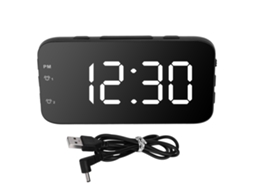 Reloj Despertador Digital Led Portátil Con Snooze Para Dormitorio Hogar Viaje Blanco