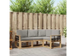 Vidaxl Conjunto De Sofás Para Exterior 4 Unid. Branco E Cinzento-claro
