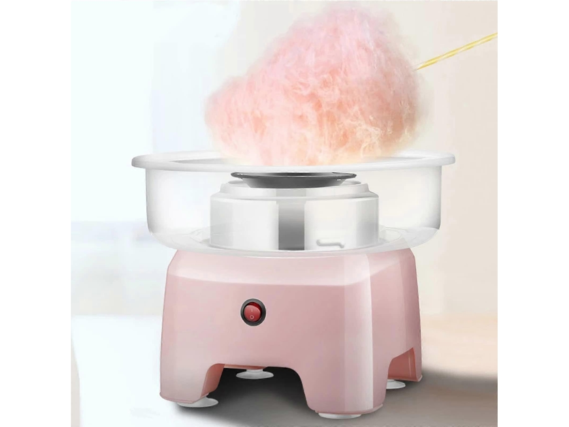 Máquina Elétrica De Algodão Doce Com Tubos De Aquecimento Rápido, Operação Com Um Botão, Modelo Comercial Rosa