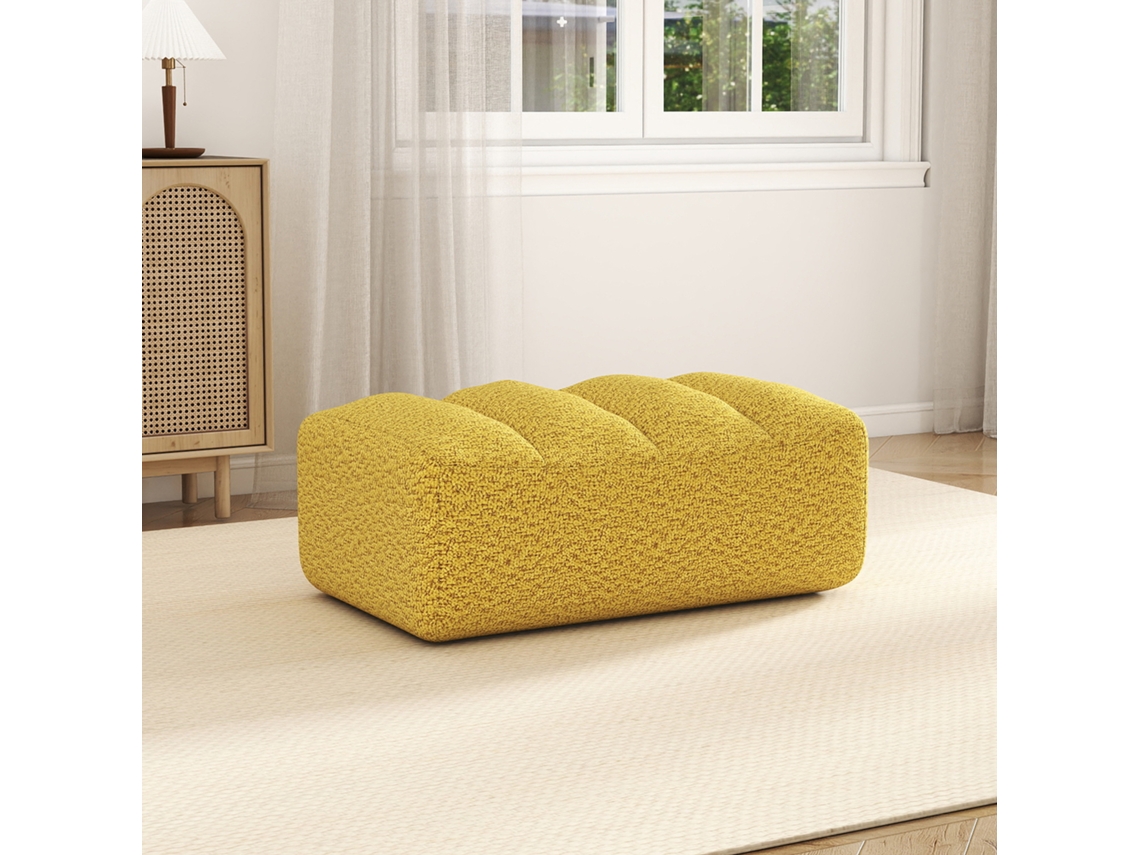 Brravo Ottoman Granular Fleece-yellow