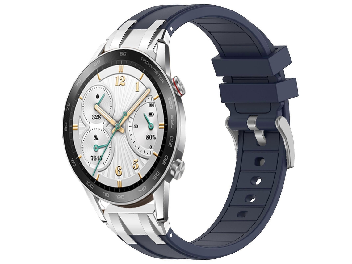 Pulseira De Silicone Royal De 22 Mm Com Fecho De Liberação Rápida Prateado