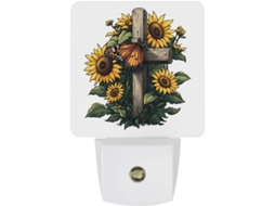 Luz Noturna Led Com Sensor, Borboleta, Girassol, Cruz, Deus, Cristão, Luz Noturna, Quarto, Corredor