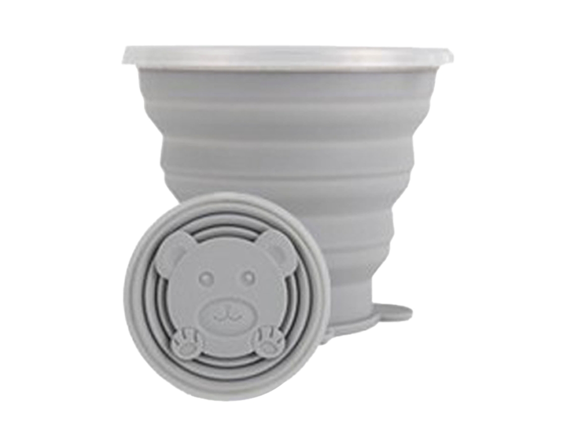 Copo de Silicone Pliável 270ml Cinza para Camping