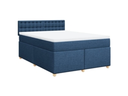 Box Spring Bed, Box Spring Beds Vidaxl Azul Tecido (140 X 200 Cm)