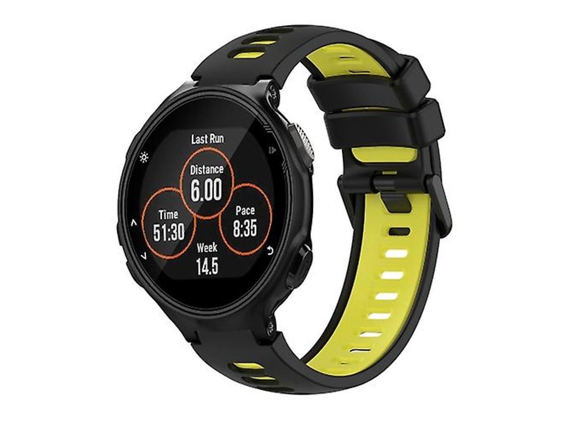 Bracelete Para Garmin Forerunner 735 / 735xt Pulseira De Relógio De Silicone Bicolor Preto Amarelo Lalamoli
